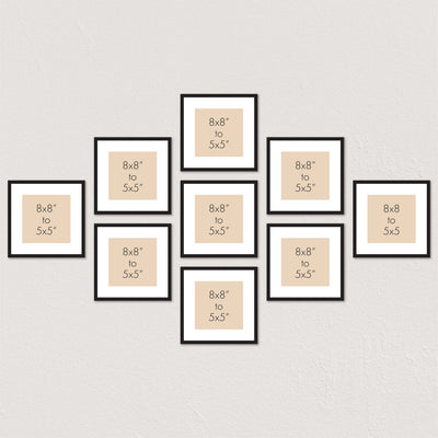 Deluxe Gallery Photo Wall Frame Set G - 9 Frames from our Australian Made Gallery Photo Wall Frame Sets collection by Profile Products Australia