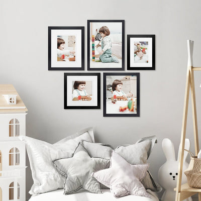Deluxe Gallery Photo Wall Frame Set H - 5 Frames Black Gallery Wall Frame Set H from our Australian Made Picture Frames collection by Profile Products Australia