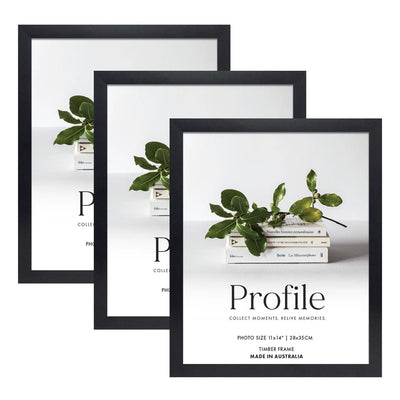 Elegant Black 11x14in Set of Frames (Bulk Frame Bundle 3 Pack) from our Australian Made Picture Frames collection by Profile Products (Australia) Pty Ltd