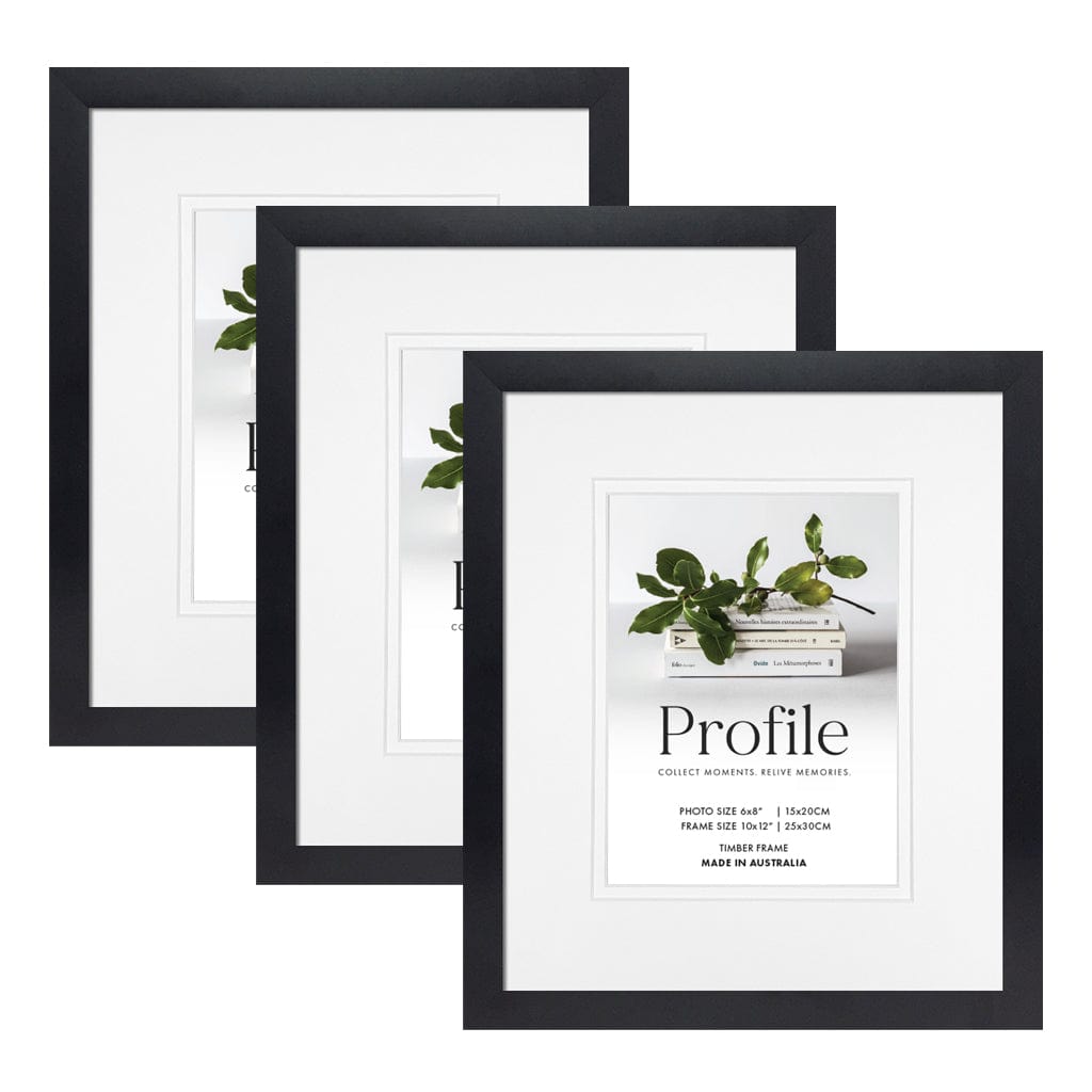 AustralianMade Black 10x12/6x8in Frames Bulk Frames Bundle 3pk