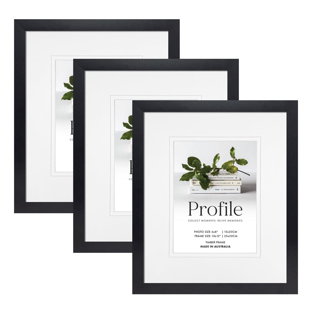 Elegant Deluxe Black 10x12/6x8in Set of Frames (Bulk Frame Bundle 3 Pack) from our Australian Made Picture Frames collection by Profile Products (Australia) Pty Ltd