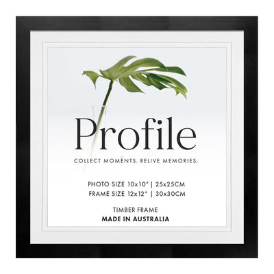 Elegant Deluxe Black 12x12/10x10in Set of Frames (Bulk Frame Bundle 3 Pack) from our Australian Made Picture Frames collection by Profile Products (Australia) Pty Ltd