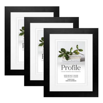 Elegant Deluxe Black 6x8/4x6in Set of Frames (Bulk Frame Bundle 3 Pack) from our Australian Made Picture Frames collection by Profile Products (Australia) Pty Ltd