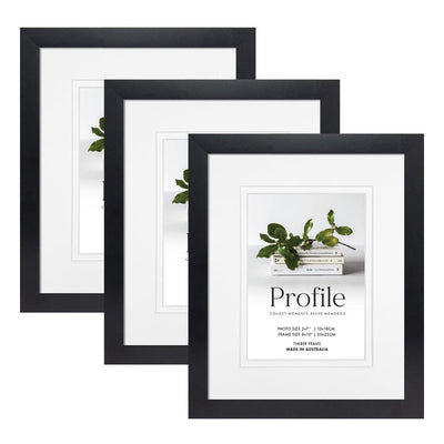 Elegant Deluxe Black 8x10/5x7in Set of Frames (Bulk Frame Bundle 3 Pack) from our Australian Made Picture Frames collection by Profile Products (Australia) Pty Ltd