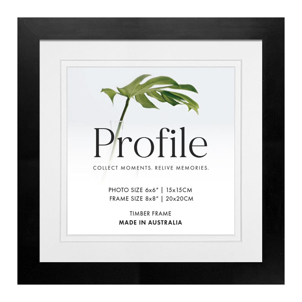 Elegant Deluxe Black 8x8/6x6in Set of Frames (Bulk Frame Bundle 3 Pack) from our Australian Made Picture Frames collection by Profile Products (Australia) Pty Ltd