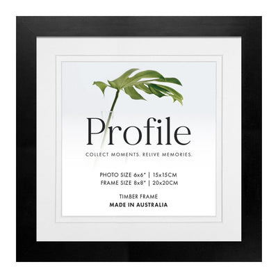 Elegant Deluxe Black 8x8/6x6in Set of Frames (Bulk Frame Bundle 3 Pack) from our Australian Made Picture Frames collection by Profile Products (Australia) Pty Ltd