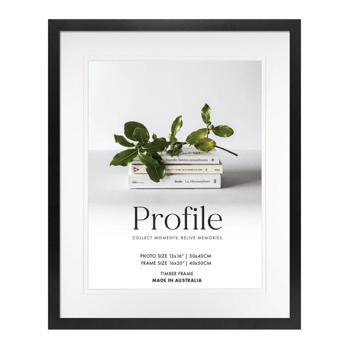 Elegant Deluxe Black Photo Frame 16x20in (40x50cm) to suit 12x16in (30x40cm) image from our Australian Made Picture Frames collection by Profile Products (Australia) Pty Ltd