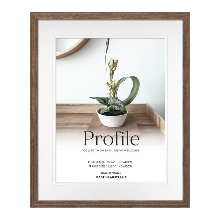 Elegant Deluxe Chestnut Brown Timber Photo Frame 16x20in (40x50cm) to suit 12x16 (30x40cm) image from our Australian Made Picture Frames collection by Profile Products (Australia) Pty Ltd