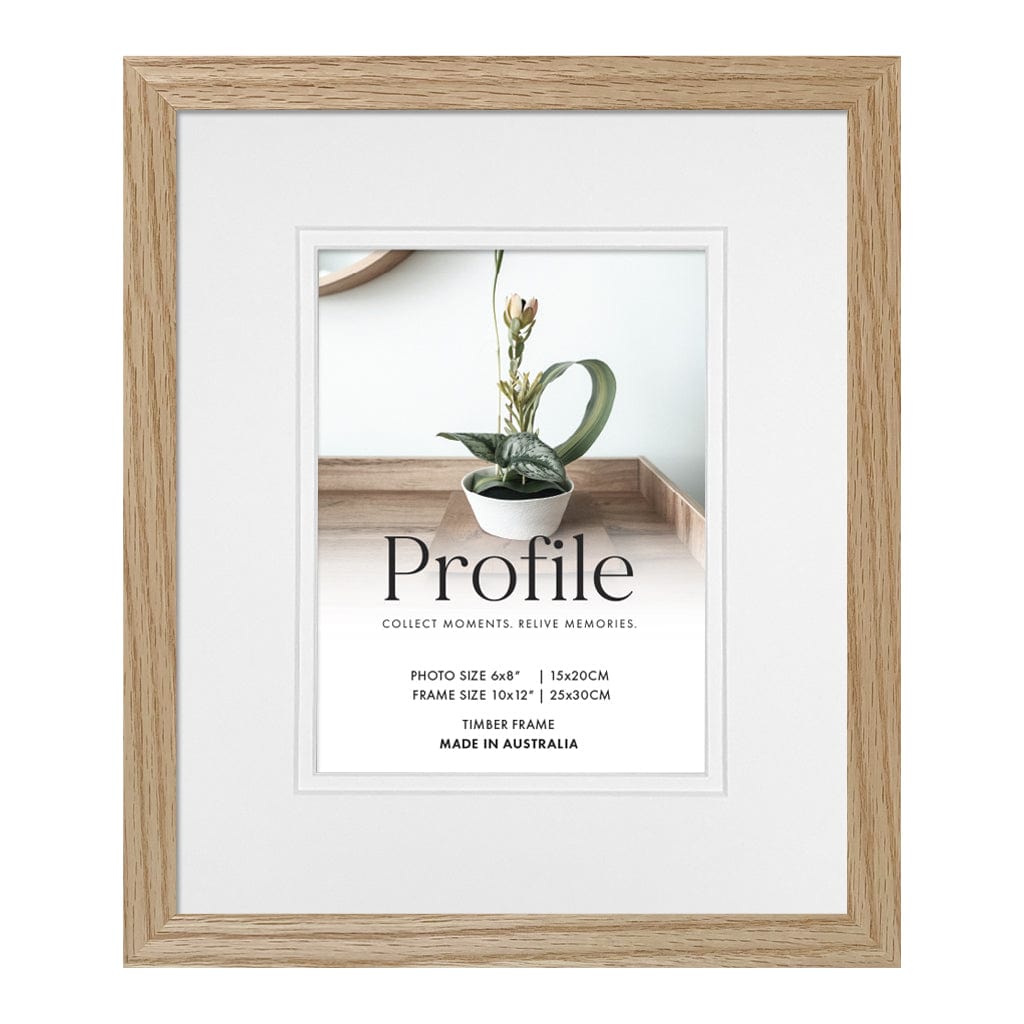 Elegant Deluxe Natural Oak Photo Frame 10x12in (25x30cm) to suit 6x8in (15x20cm) image from our Australian Made Picture Frames collection by Profile Products (Australia) Pty Ltd