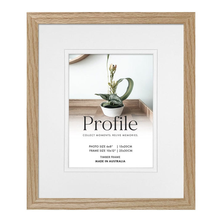 Elegant Deluxe Natural Oak Photo Frame 10x12in (25x30cm) to suit 6x8in (15x20cm) image from our Australian Made Picture Frames collection by Profile Products (Australia) Pty Ltd