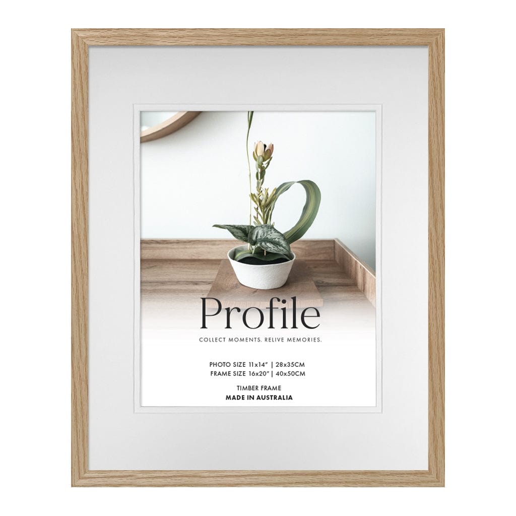 Elegant Deluxe Natural Oak Photo Frame 16x20in (40x50cm) to suit 11x14in (28x35cm) image from our Australian Made Picture Frames collection by Profile Products (Australia) Pty Ltd