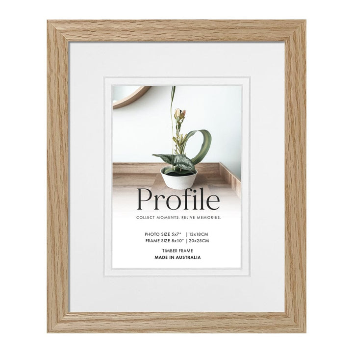 Elegant Deluxe Natural Oak Photo Frame 8x10in (20x25cm) to suit 5x7in (13x18cm) image from our Australian Made Picture Frames collection by Profile Products (Australia) Pty Ltd