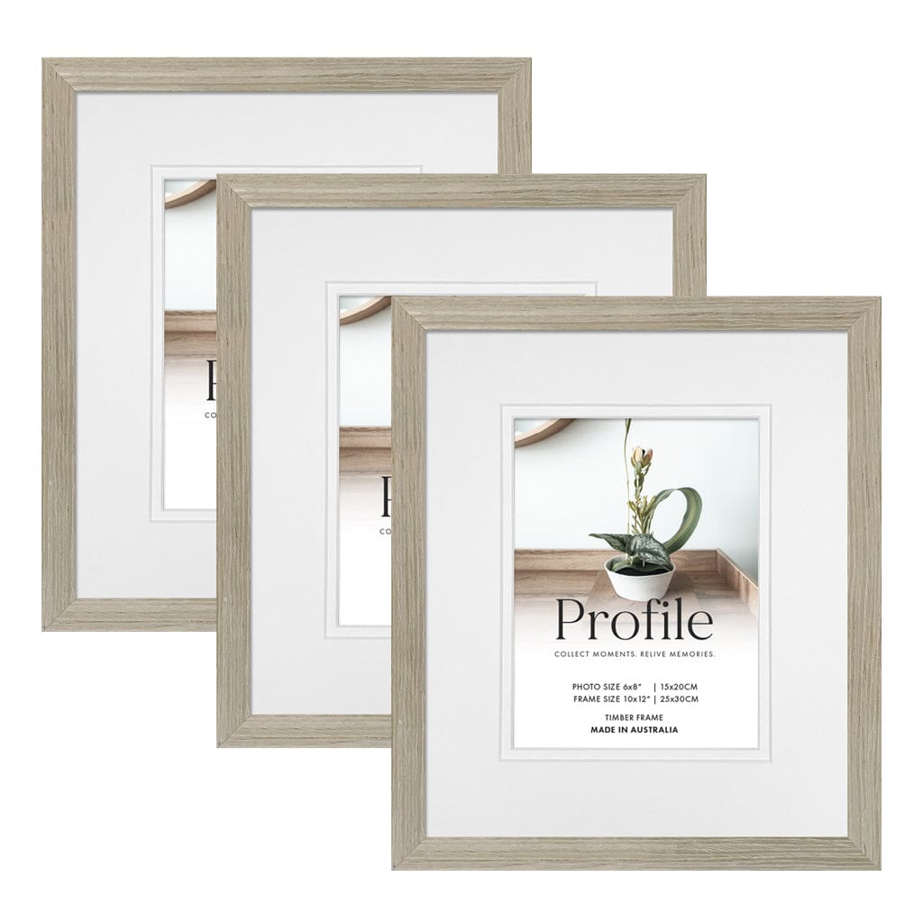 Elegant Deluxe Stone Ash 10x12/6x8in Set of Frames (Bulk Frame Bundle 3 Pack) from our Australian Made Picture Frames collection by Profile Products (Australia) Pty Ltd