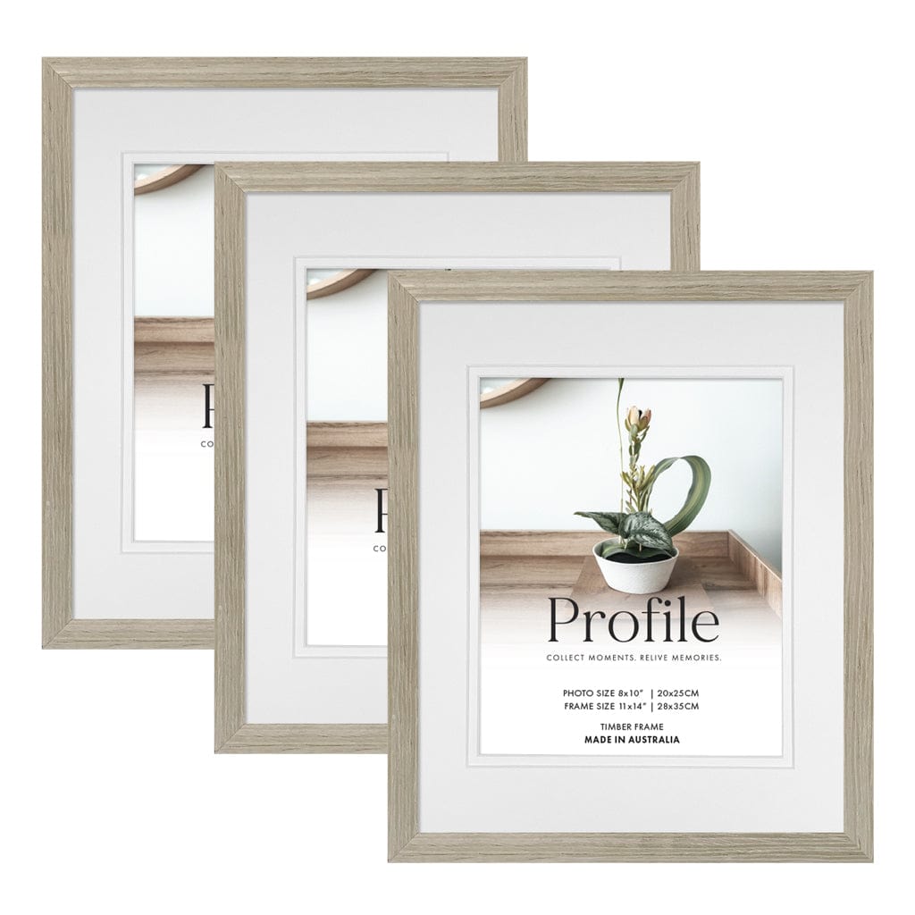 Elegant Deluxe Stone Ash 11x14/8x10in Set of Frames (Bulk Frame Bundle 3 Pack) from our Australian Made Picture Frames collection by Profile Products (Australia) Pty Ltd