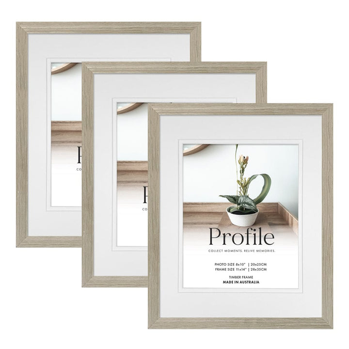 Elegant Deluxe Stone Ash 11x14/8x10in Set of Frames (Bulk Frame Bundle 3 Pack) from our Australian Made Picture Frames collection by Profile Products (Australia) Pty Ltd