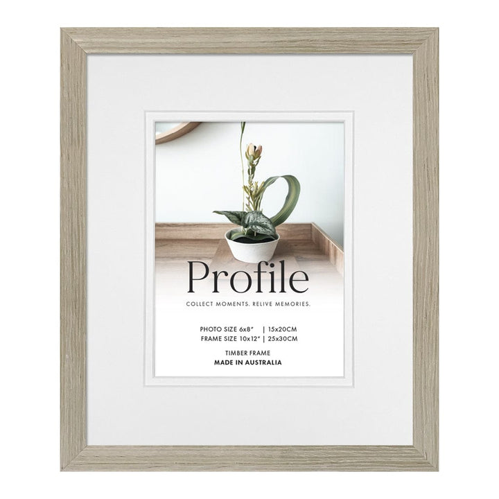 Elegant Deluxe Stone Ash Timber Photo Frame 10x12in (25x30cm) to suit 6x8in (15x20cm) image from our Australian Made Picture Frames collection by Profile Products (Australia) Pty Ltd