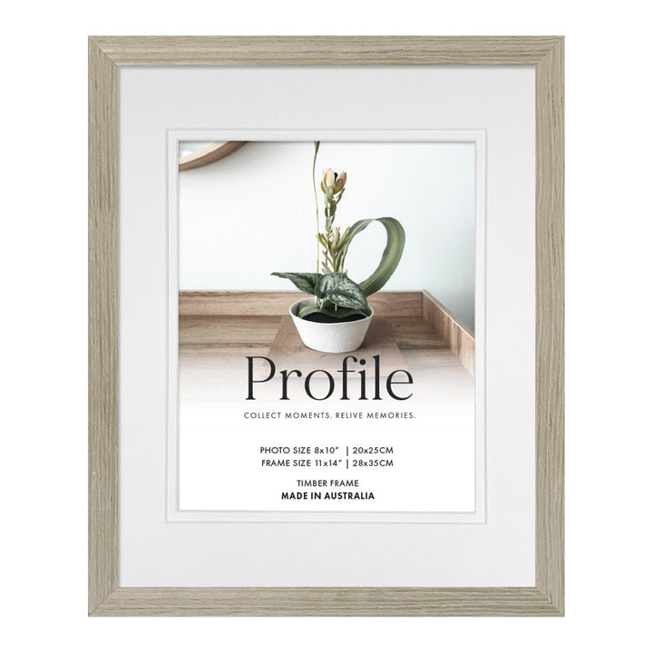 Elegant Deluxe Stone Ash Timber Photo Frame 11x14in (28x35cm) to suit 8x10in (20x25cm) image from our Australian Made Picture Frames collection by Profile Products (Australia) Pty Ltd