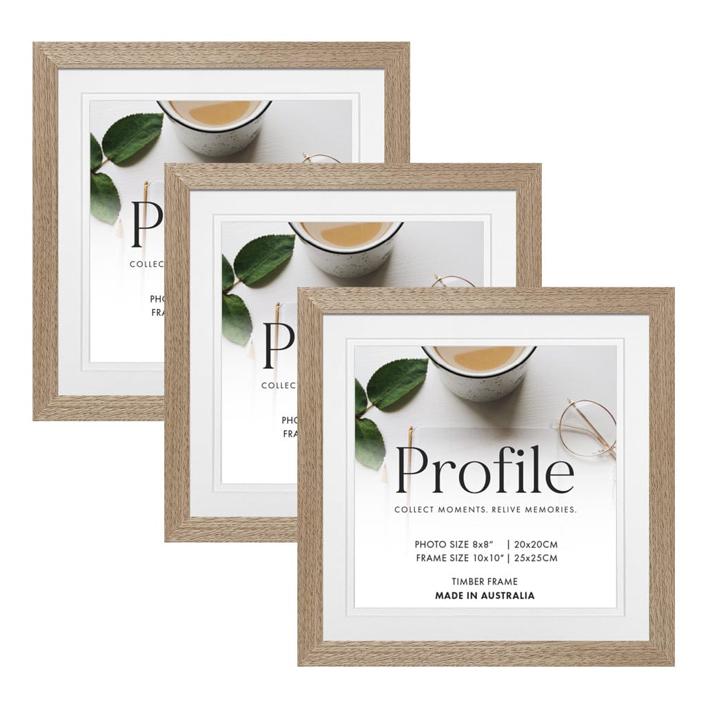 Elegant Deluxe Victorian Ash 10x10/8x8in Set of Frames (Bulk Frame Bundle 3 Pack) from our Australian Made Picture Frames collection by Profile Products (Australia) Pty Ltd