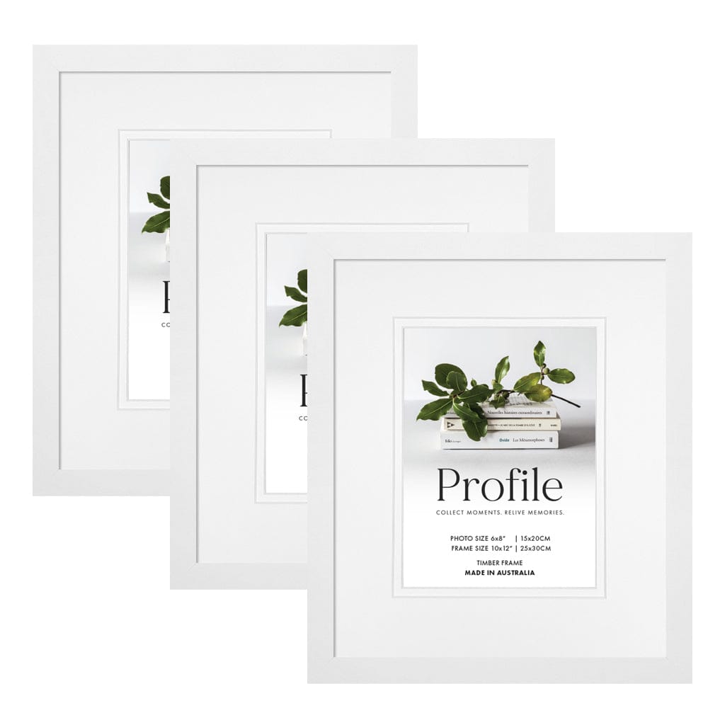 Elegant Deluxe White 10x12/6x8in Set of Frames (Bulk Frame Bundle 3 Pack) from our Australian Made Picture Frames collection by Profile Products (Australia) Pty Ltd