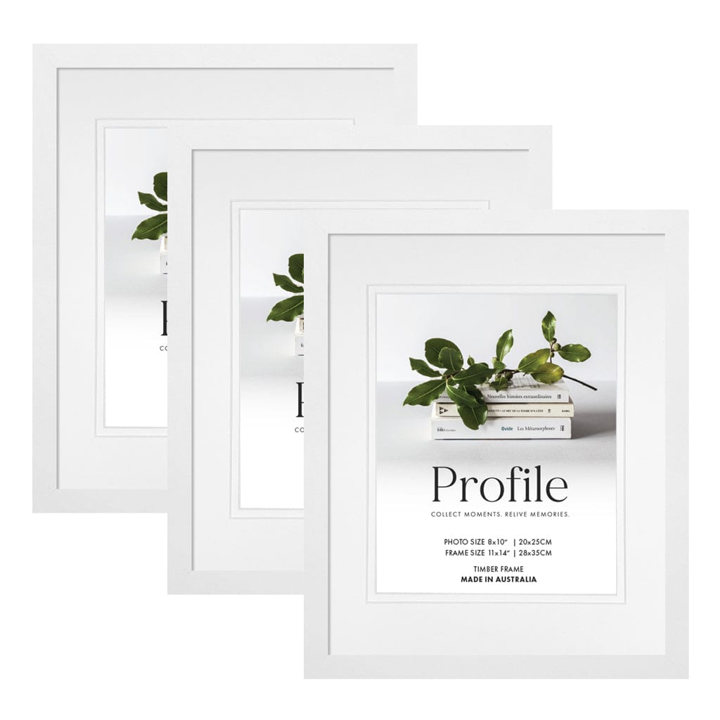 Elegant Deluxe White 11x14/8x10in Set of Frames (Bulk Frame Bundle 3 Pack) from our Australian Made Picture Frames collection by Profile Products (Australia) Pty Ltd