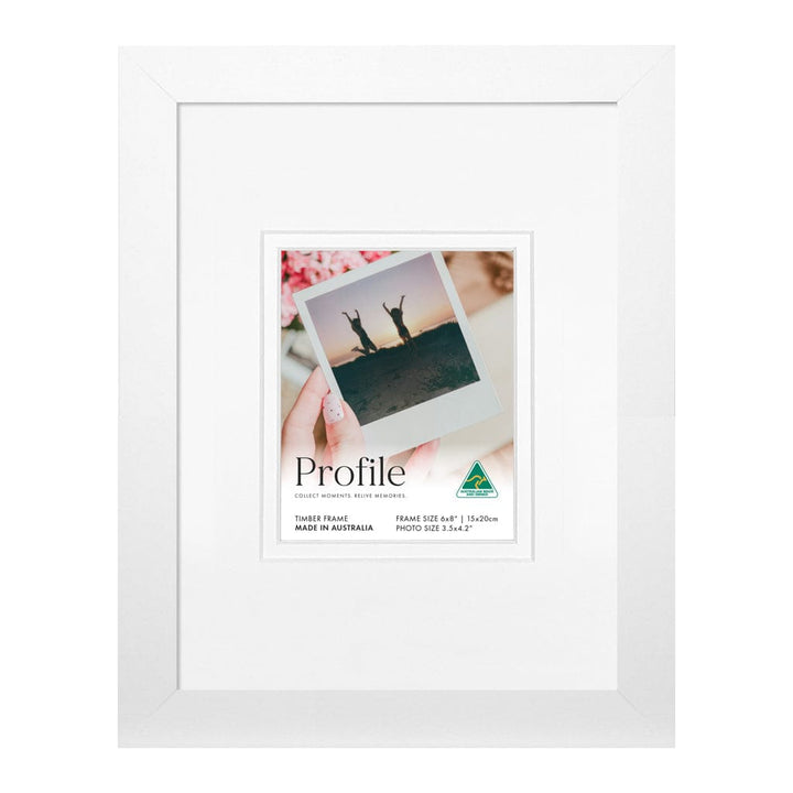 Elegant Deluxe White Polaroid Photo Frame – 6x8in Single Display from our Australian Made Picture Frames collection by Profile Products (Australia) Pty Ltd