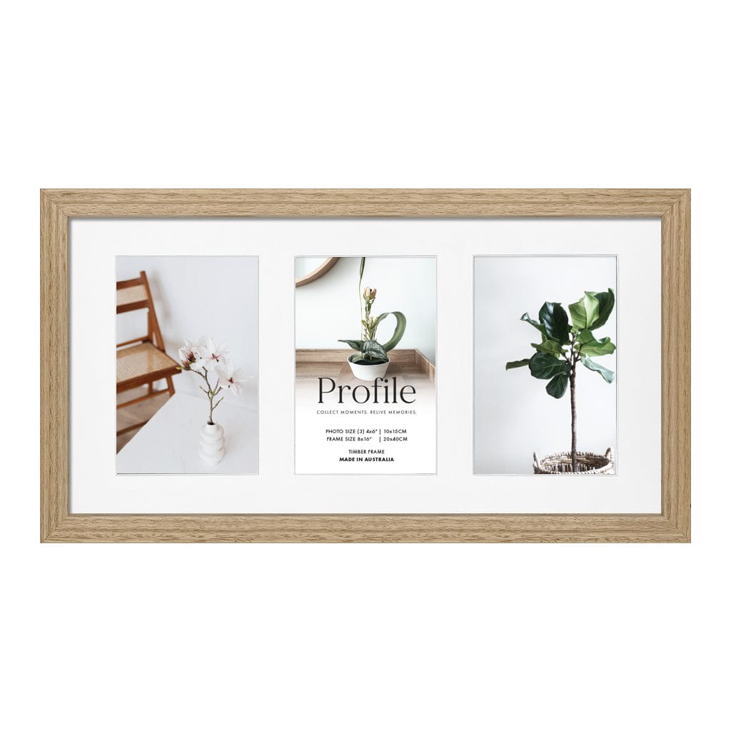 Elegant Gallery Collage Photo Frame - 3 Photos (4x6in) from our Australian Made Collage Photo Frame collection by Profile Products Australia