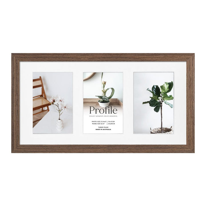 Elegant Gallery Collage Photo Frame - 3 Photos (4x6in) from our Australian Made Collage Photo Frame collection by Profile Products Australia