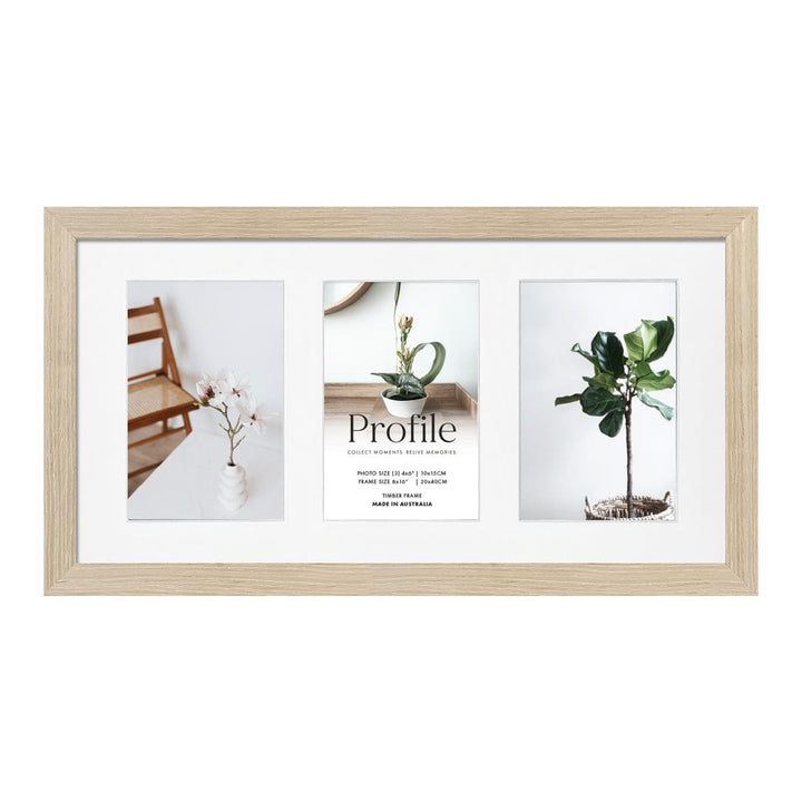 Elegant Gallery Collage Photo Frame - 3 Photos (4x6in) Polar Birch from our Australian Made Picture Frames collection by Profile Products (Australia) Pty Ltd
