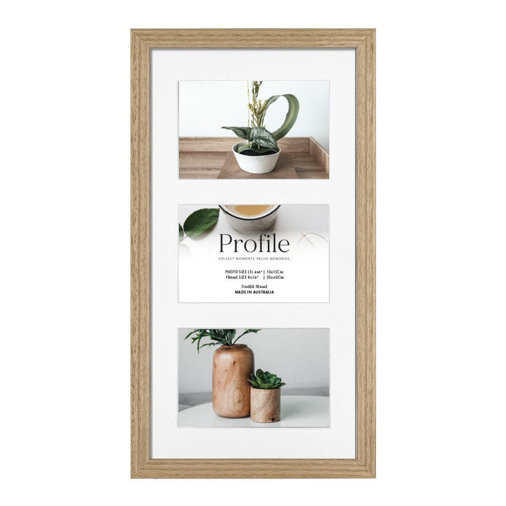 Elegant Gallery Collage Photo Frame - 3 Photos (4x6in) (Vertical) Victorian Ash from our Australian Made Picture Frames collection by Profile Australia