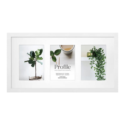 Elegant Gallery Collage Photo Frame - 3 Photos (5x7in) White Frame from our Australian Made Collage Photo Frame collection by Profile Products Australia