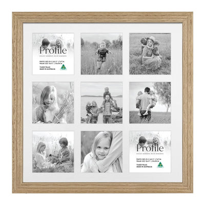 Elegant Insta Square Collage Photo Frame - 9 Photos (2.5x2.5in) Victorian Ash from our Australian Made Collage Photo Frame collection by Profile Products Australia