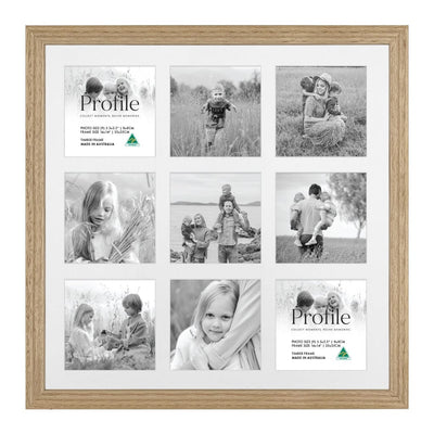 Elegant Insta Square Collage Photo Frame - 9 Photos (3.5x3.5in) Victorian Ash from our Australian Made Collage Photo Frame collection by Profile Products Australia