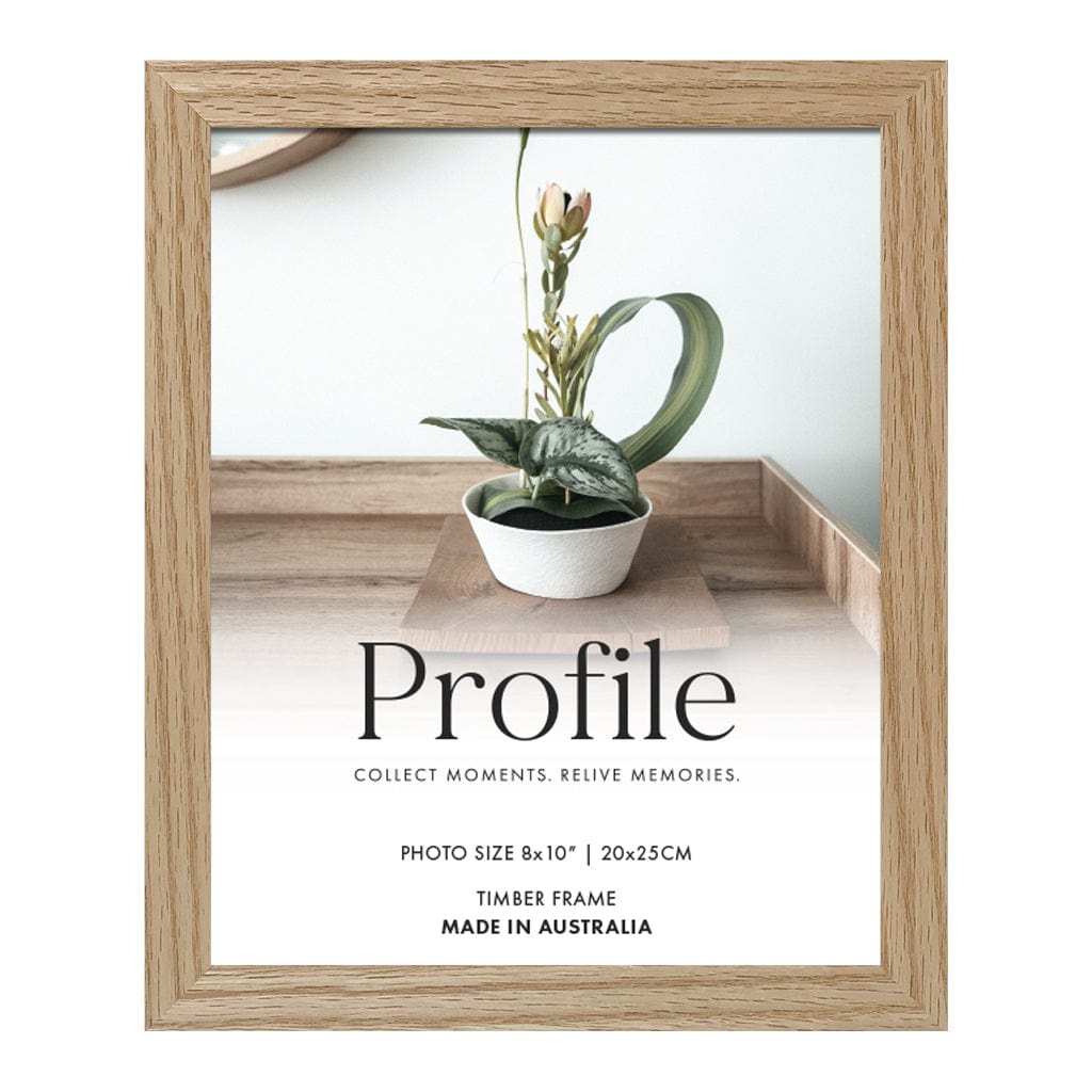 Elegant Natural Oak Timber Picture Frame 8x10in(20.3x25.4cm) Unmatted from our Australian Made Picture Frames collection by Profile Products (Australia) Pty Ltd