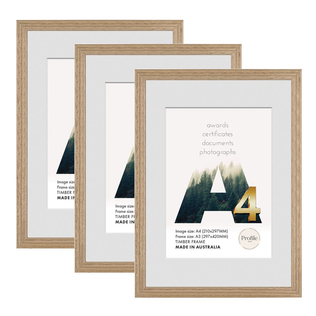 Elegant Victorian Ash A3/A4in Set of Frames (Bulk Frame Bundle 3 Pack) from our Australian Made Picture Frames collection by Profile Products (Australia) Pty Ltd