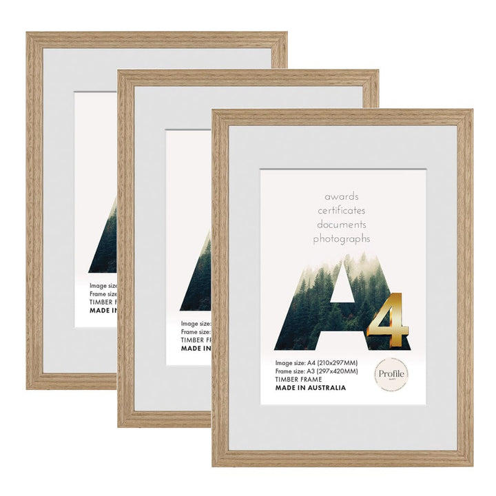 Elegant Victorian Ash A3/A4in Set of Frames (Bulk Frame Bundle 3 Pack) from our Australian Made Picture Frames collection by Profile Products (Australia) Pty Ltd