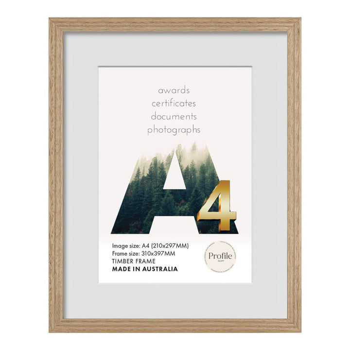 Elegant Victorian Ash Natural Oak Certificate Picture Frame 31x40cm to suit A4 (21x30cm) image from our Australian Made Picture Frames collection by Profile Products (Australia) Pty Ltd