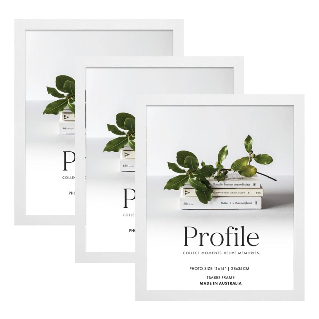 Elegant White 11x14in Set of Frames (Bulk Frame Bundle 3 Pack) from our Australian Made Picture Frames collection by Profile Products (Australia) Pty Ltd