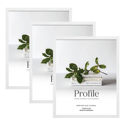 Elegant White 16x20in Set of Frames (Bulk Frame Bundle 3 Pack) from our Australian Made Picture Frames collection by Profile Products (Australia) Pty Ltd