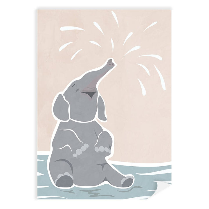 Elephant Joy Nursery Wall Art Print A4 (21 x 29.7cm) / Print Only / No Border from our Australian Made Framed Wall Art, Prints & Posters collection by Profile Products (Australia) Pty Ltd