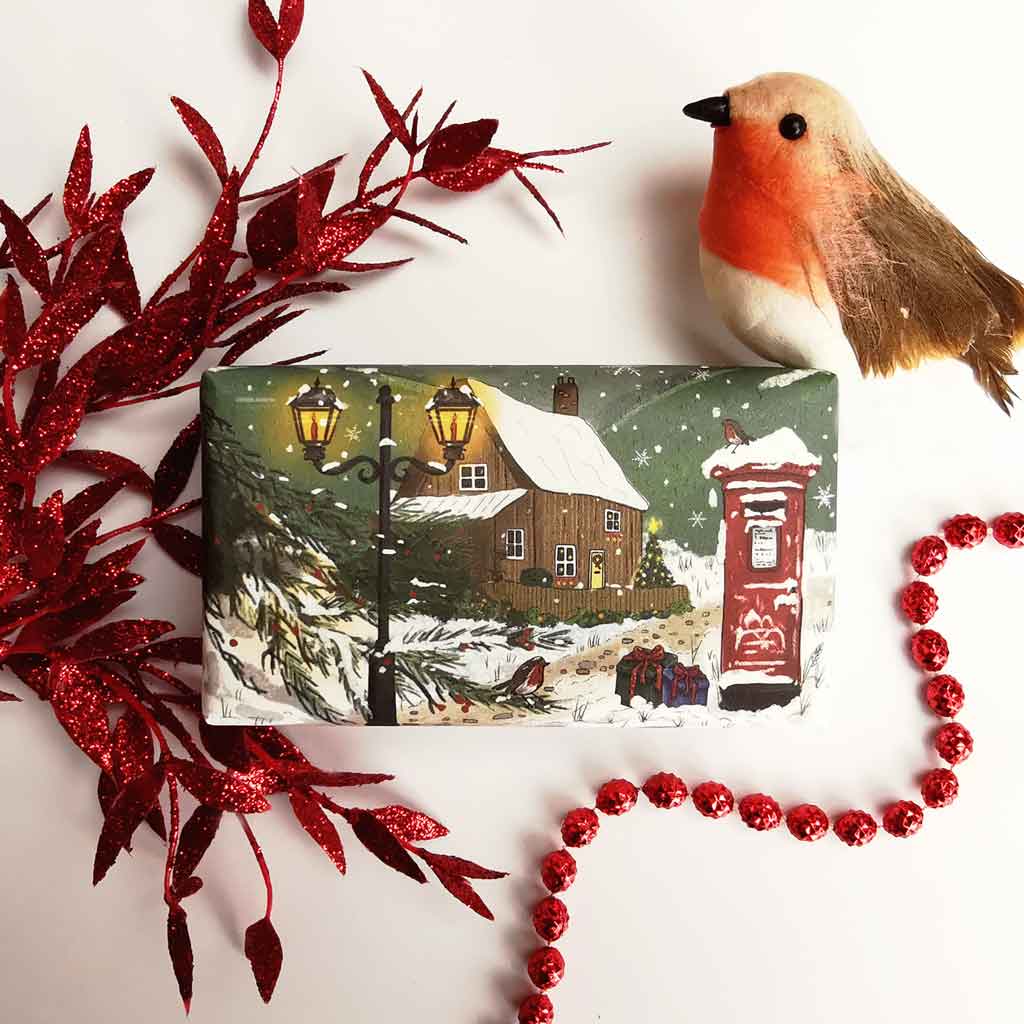 English Countryside in Winter Christmas Festive Soap Bar from our Luxury Bar Soap collection by The English Soap Company