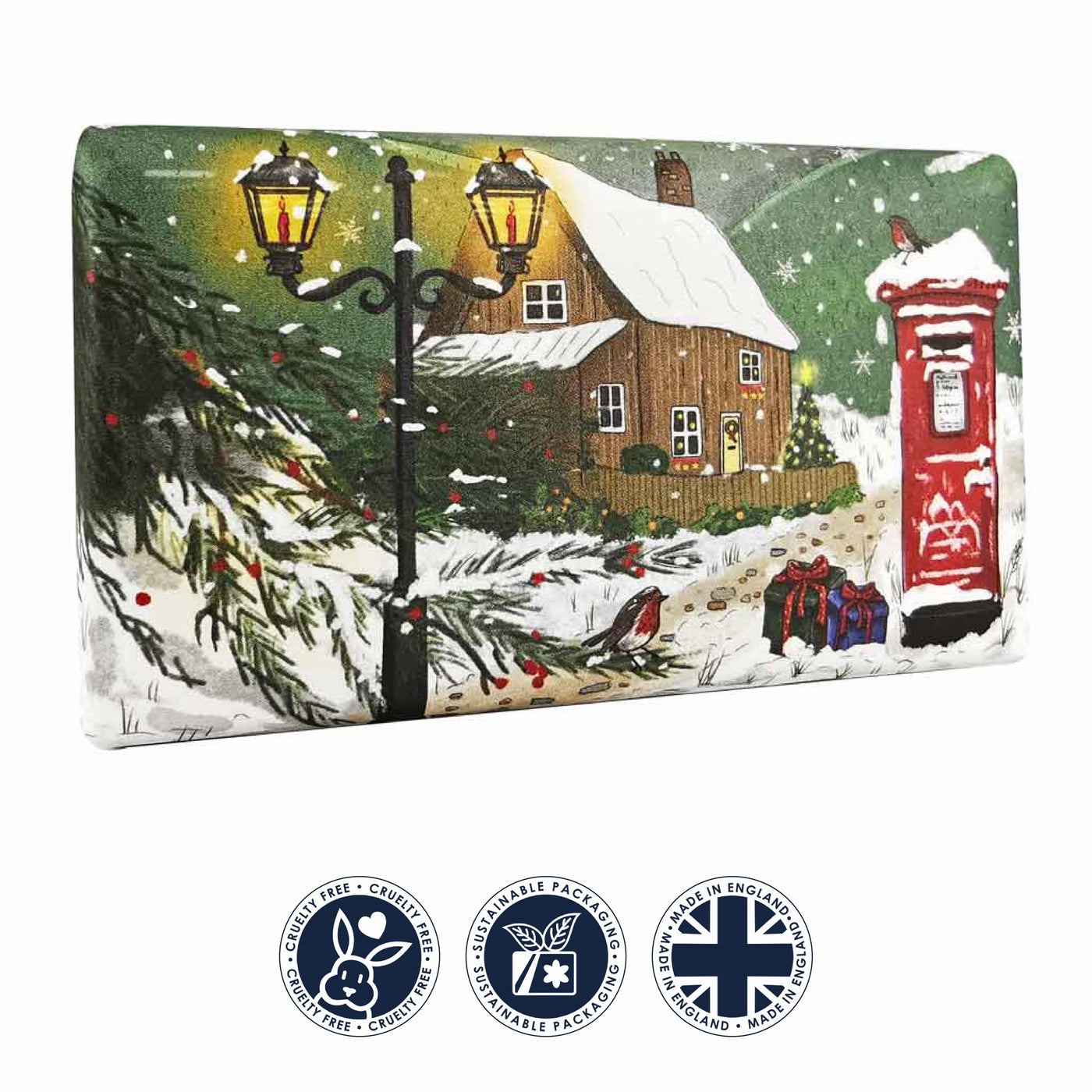 English Countryside in Winter Christmas Soap Bar from our Luxury Bar Soap collection by The English Soap Company