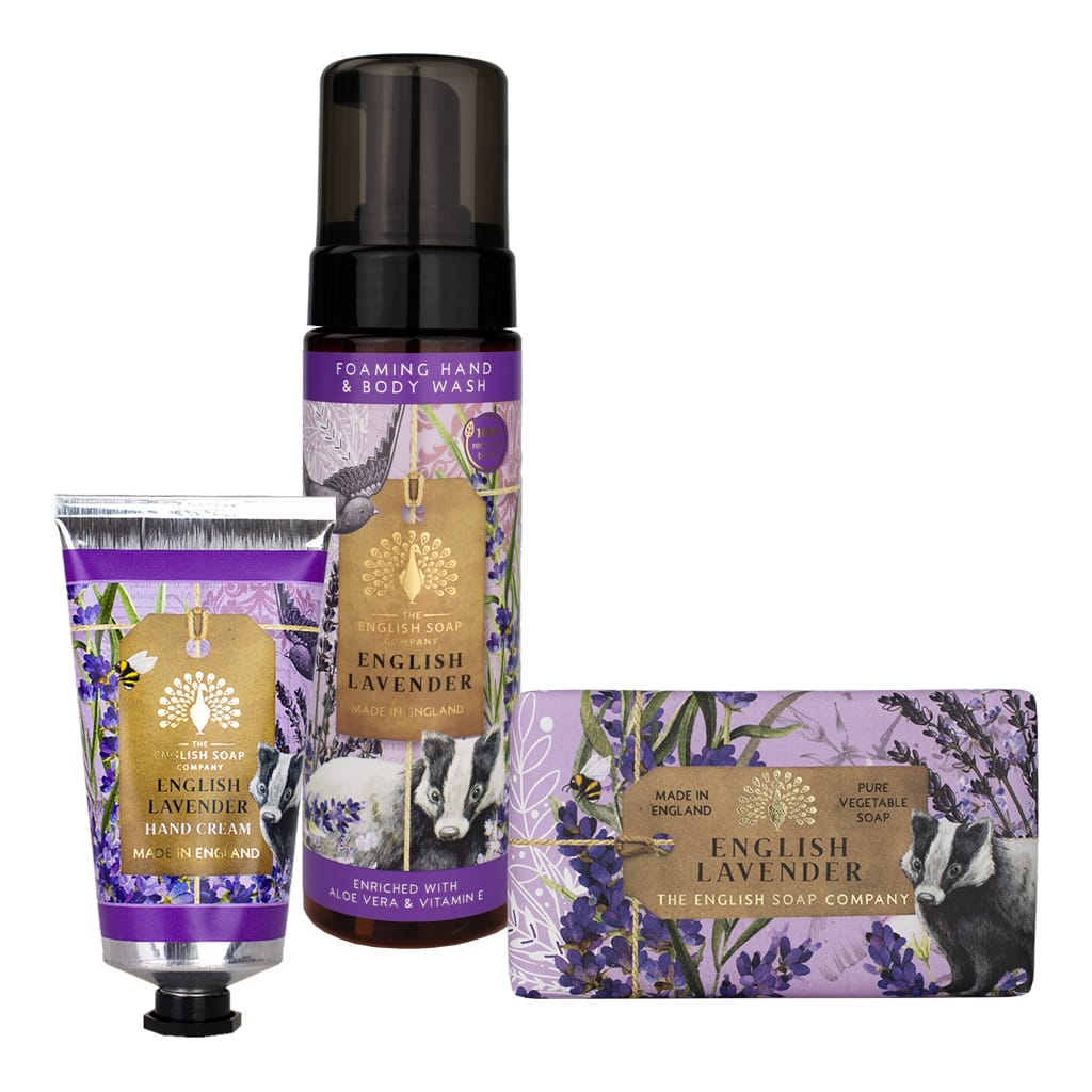 English Lavender Soap, Hand Cream & Foaming Hand Wash Gift Set from our Body & Bath collection by The English Soap Company