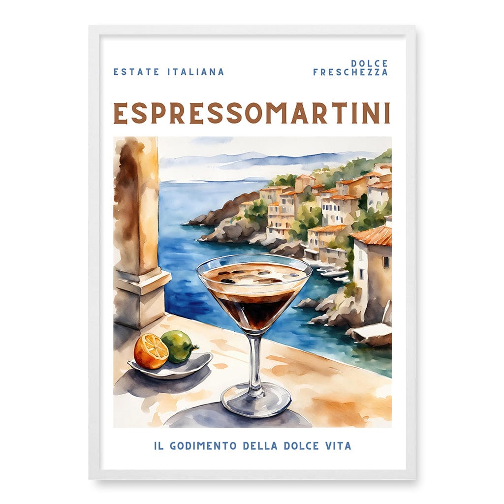 Espresso Martini Wall Art Print A1 (59.4 x 84.1cm) / Matte White Frame / No Border from our Australian Made Wall Art collection by Profile Australia