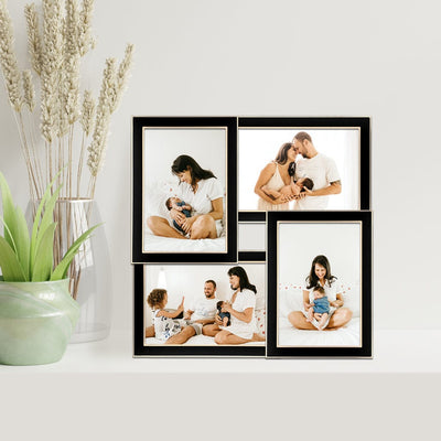 Eternal Black/Rose Gold Metal Collage Four Photo Frame from our Metal Photo Frames collection by Profile Products Australia