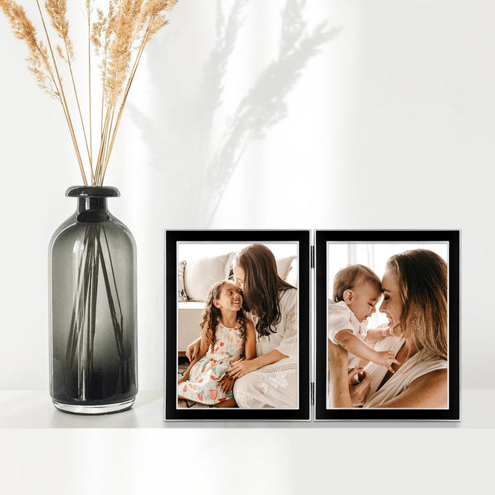 Eternal Hinged Double Black Metal Photo Frame from our Metal Photo Frames collection by Profile Products Australia