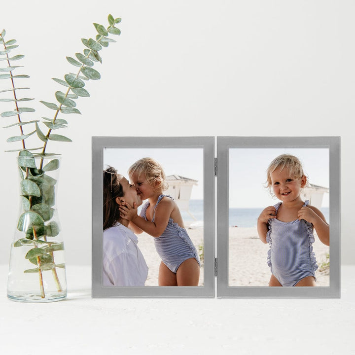 Eternal Hinged Double Silver Hinged Metal Photo Frame from our Metal Photo Frames collection by Profile Products Australia