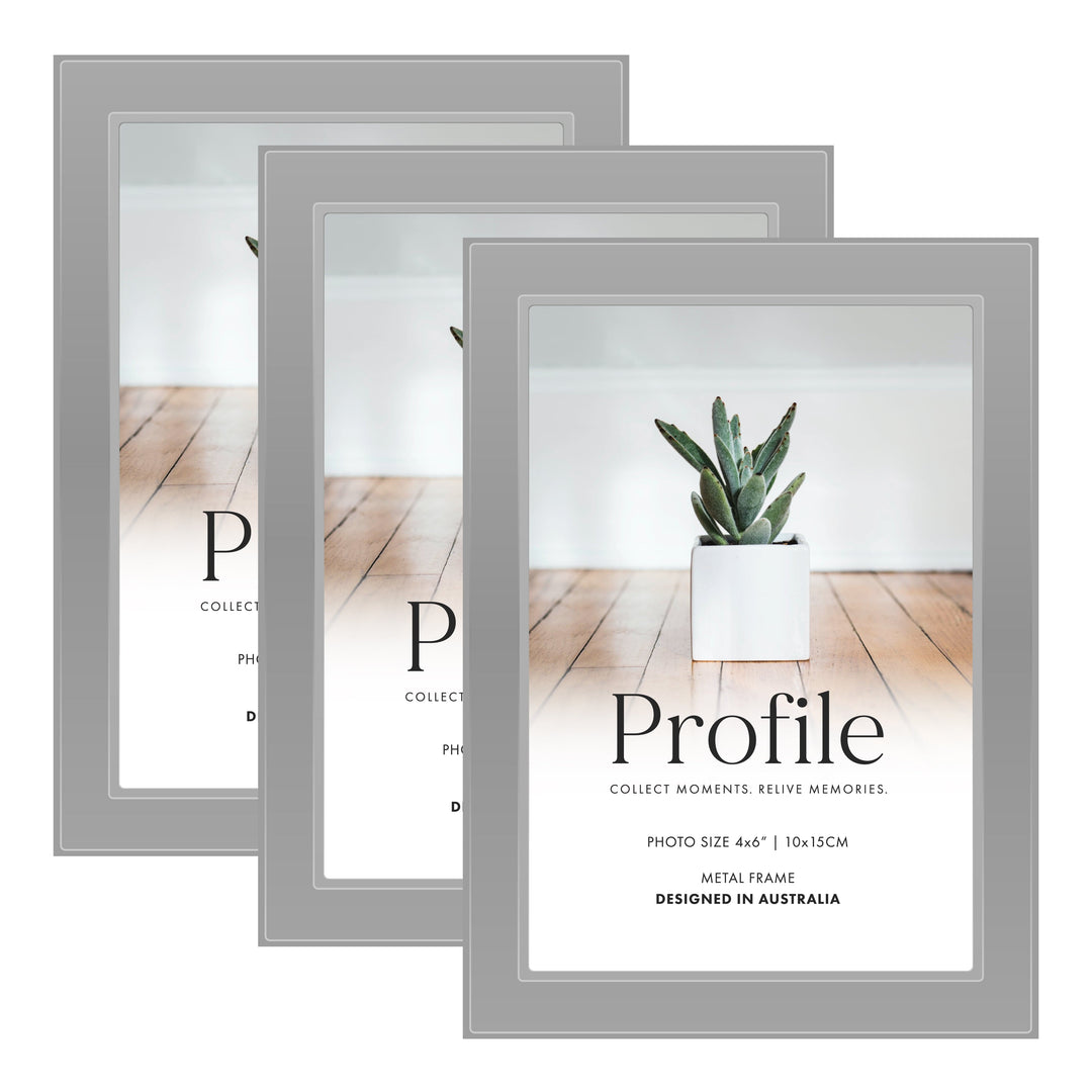 Eternal Silver Metal Frame Bundle 4x6 (3pk) from our Metal Photo Frames collection by Profile Products (Australia) Pty Ltd