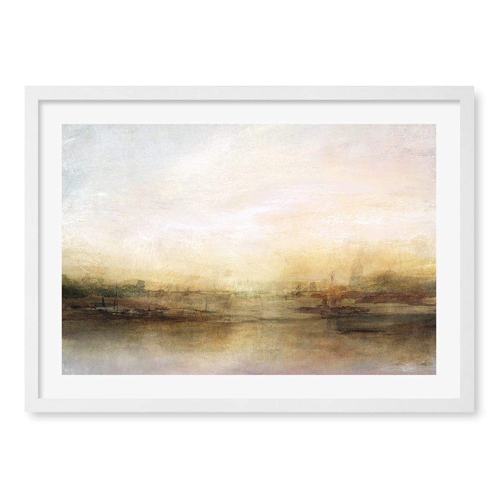 Evening River Abstract Wall Art Print by Dan Hobday A4 (21 x 29.7cm) / Matte White Frame / White Border from our Australian Made Framed Wall Art, Prints & Posters collection by Profile Products (Australia) Pty Ltd