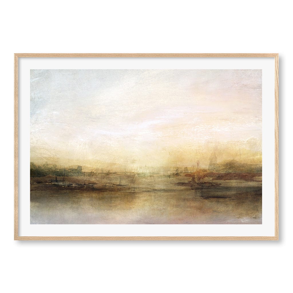 Evening River Wall Art Print A0 (84.1 x 118.9cm) / Natural Oak Frame / White Border from our Australian Made Wall Art collection by Profile Australia