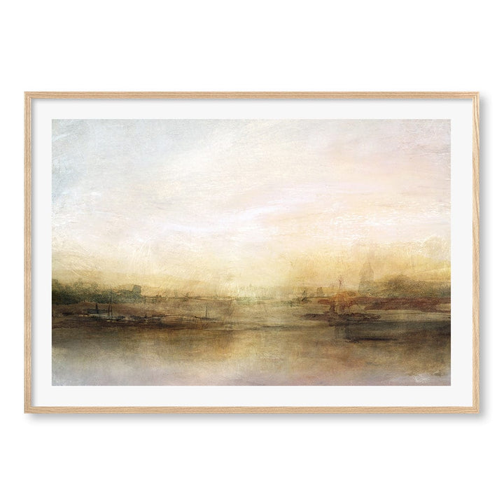 Evening River Wall Art Print A0 (84.1 x 118.9cm) / Natural Oak Frame / White Border from our Australian Made Wall Art collection by Profile Australia